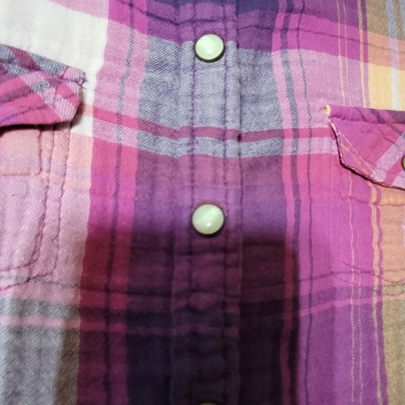 👚LOT OF 2! COMFY Plaid Overshirts Womens Small - Picture 4 of 12